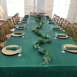 90x156 green satin table cloth